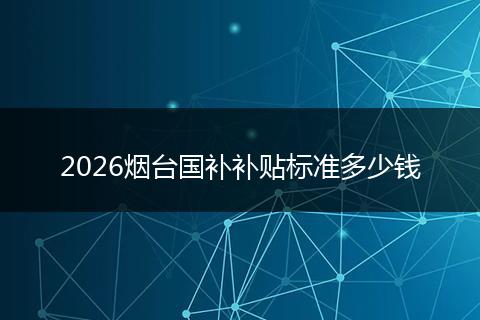2026烟台国补补贴标准多少钱