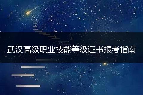 武汉高级职业技能等级证书报考指南