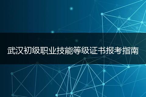 武汉初级职业技能等级证书报考指南
