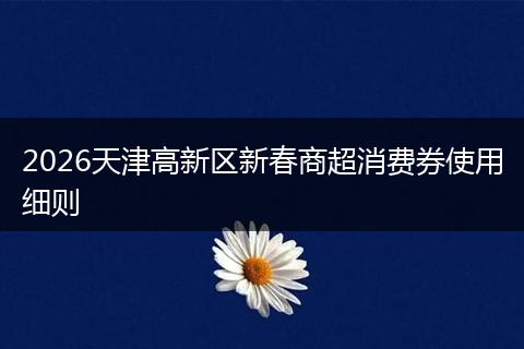 2026天津高新区新春商超消费券使用细则