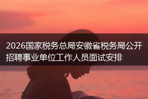 2026国家税务总局安徽省税务局公开招聘事业单位工作人员面试安排