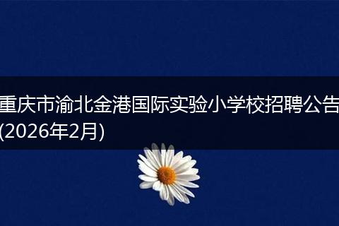 重庆市渝北金港国际实验小学校招聘公告(2026年2月)