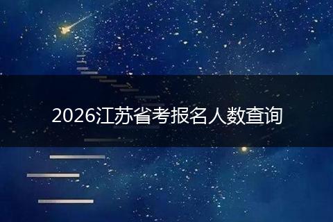 2026江苏省考报名人数查询