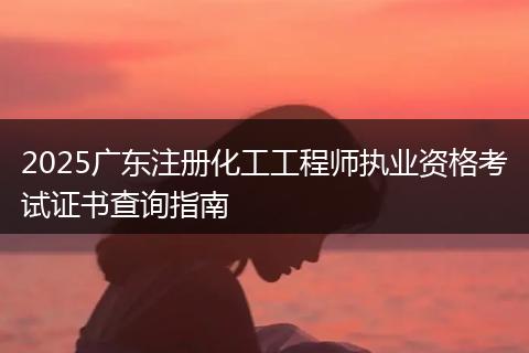 2025广东注册化工工程师执业资格考试证书查询指南