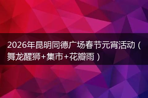 2026年昆明同德广场春节元宵活动（舞龙醒狮+集市+花瓣雨）