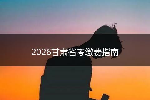2026甘肃省考缴费指南