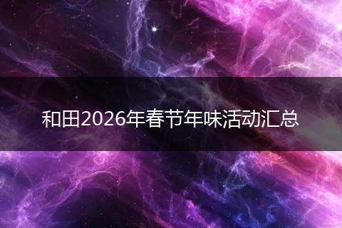 和田2026年春节年味活动汇总