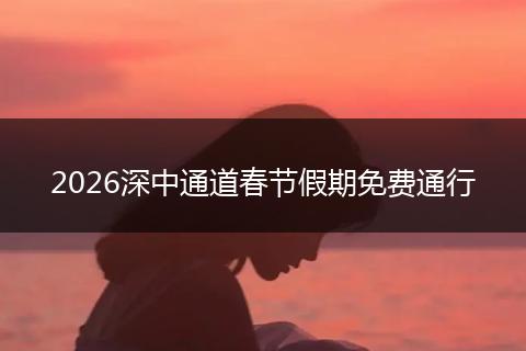 2026深中通道春节假期免费通行