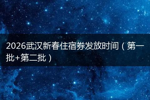 2026武汉新春住宿券发放时间（第一批+第二批）