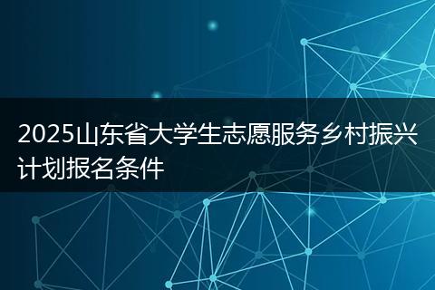 2025山东省大学生志愿服务乡村振兴计划报名条件