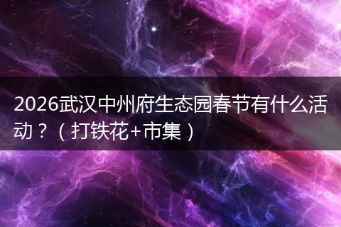 2026武汉中州府生态园春节有什么活动？（打铁花+市集）