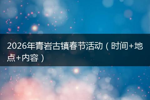 2026年青岩古镇春节活动(时间+地点+内容)