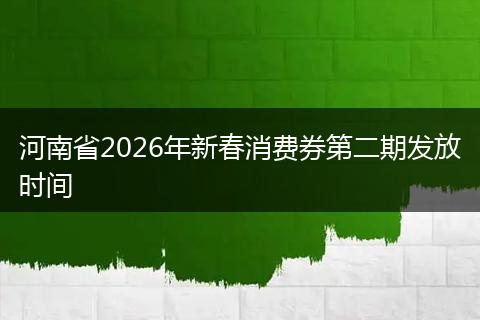 河南省2026年新春消费券第二期发放时间