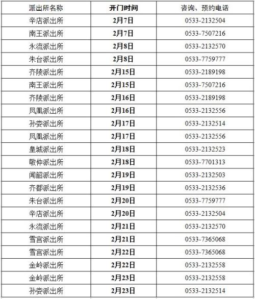 2026春节期间淄博户政窗口办公时间
