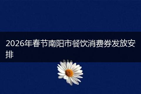 2026年春节南阳市餐饮消费券发放安排