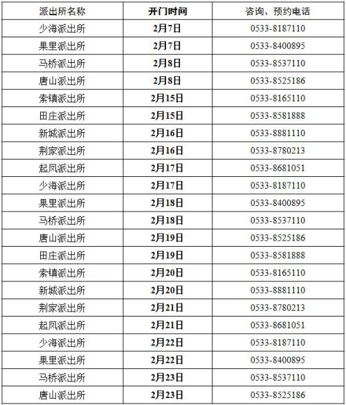 2026春节期间淄博户政窗口办公时间