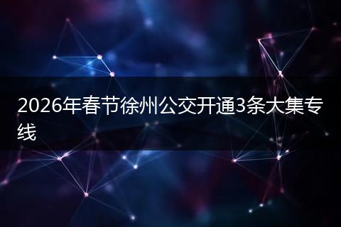 2026年春节徐州公交开通3条大集专线