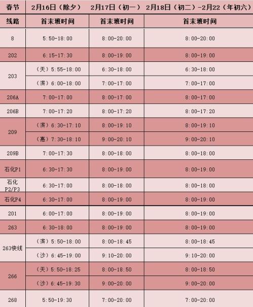 2026年春节期间大亚湾公交线路运营时间表