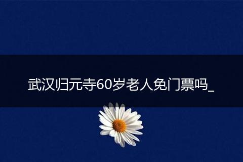 武汉归元寺60岁老人免门票吗_