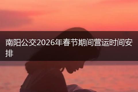 南阳公交2026年春节期间营运时间安排