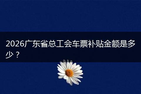 2026广东省总工会车票补贴金额是多少?