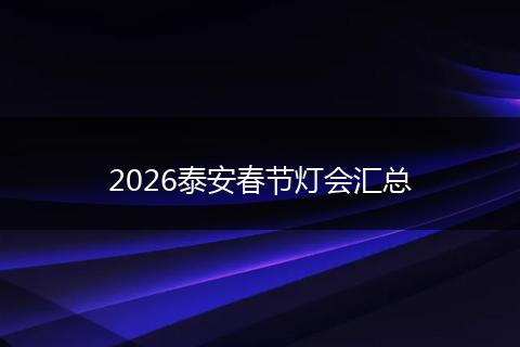 2026泰安春节灯会汇总