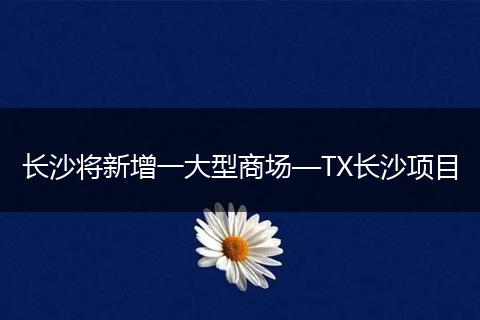 长沙将新增一大型商场—TX长沙项目