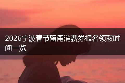 2026宁波春节留甬消费券报名领取时间一览