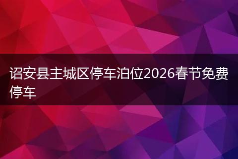 诏安县主城区停车泊位2026春节免费停车