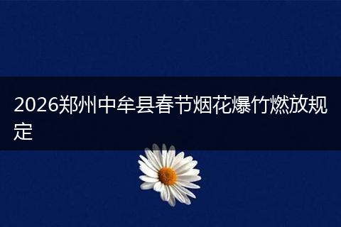2026郑州中牟县春节烟花爆竹燃放规定