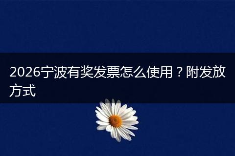 2026宁波有奖发票怎么使用?附发放方式