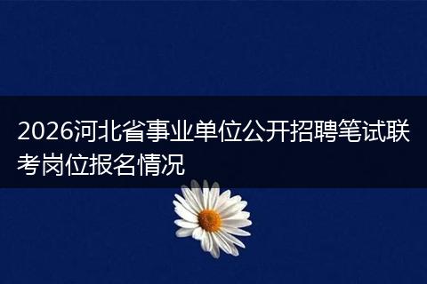2026河北省事业单位公开招聘笔试联考岗位报名情况