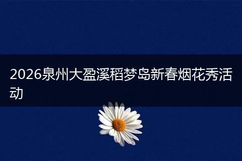 2026泉州大盈溪稻梦岛新春烟花秀活动