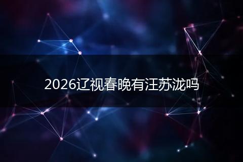 2026辽视春晚有汪苏泷吗