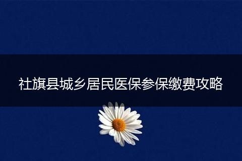 社旗县城乡居民医保参保缴费攻略