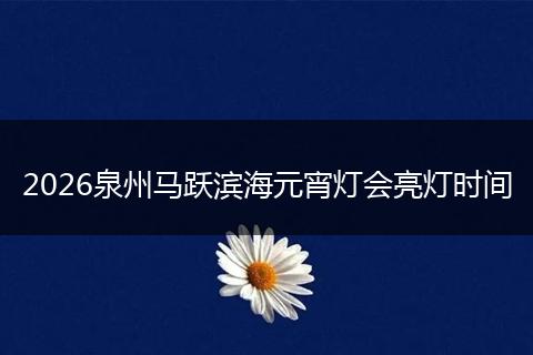 2026泉州马跃滨海元宵灯会亮灯时间