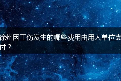 徐州因工伤发生的哪些费用由用人单位支付？