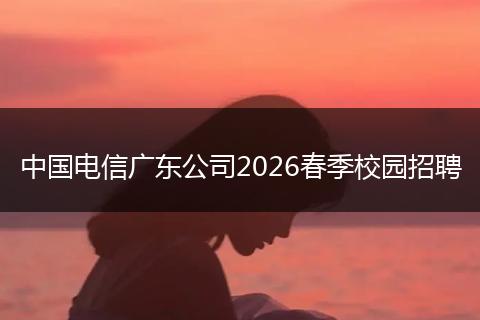 中国电信广东公司2026春季校园招聘