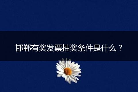 邯郸有奖发票抽奖条件是什么？