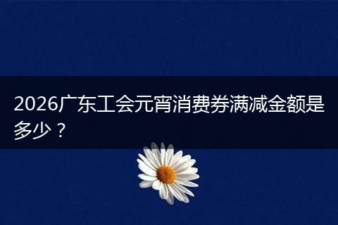 2026广东工会元宵消费券满减金额是多少？