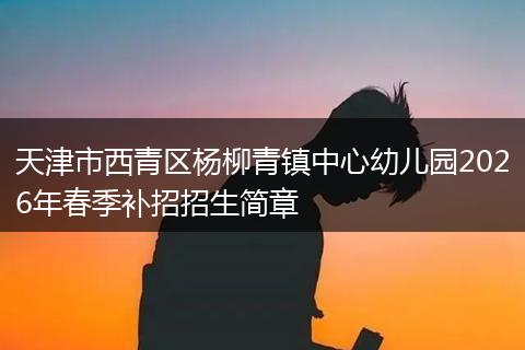 天津市西青区杨柳青镇中心幼儿园2026年春季补招招生简章