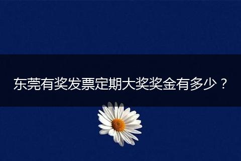东莞有奖发票定期大奖奖金有多少？