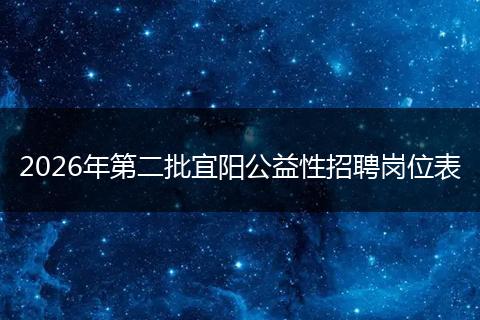 2026年第二批宜阳公益性招聘岗位表