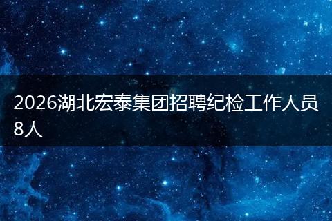 2026湖北宏泰集团招聘纪检工作人员8人