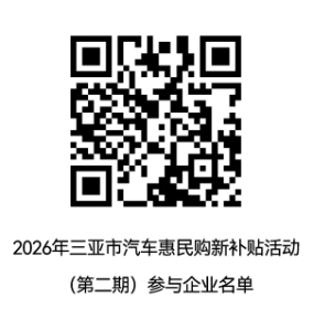 2026年第二期三亚市汽车购新补贴（时间+对象+条件+金额）