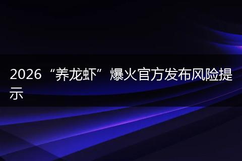 2026“养龙虾”爆火官方发布风险提示