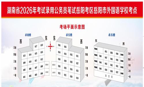 岳阳2026省考笔试考点平面图及考场分布图