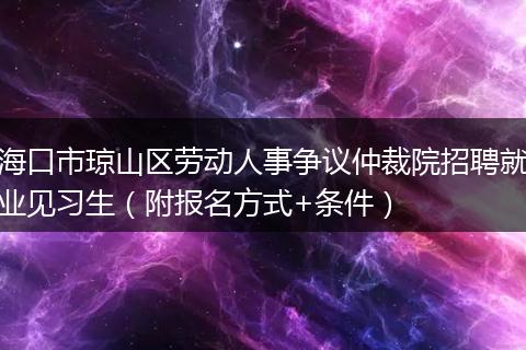 海口市琼山区劳动人事争议仲裁院招聘就业见习生（附报名方式+条件）