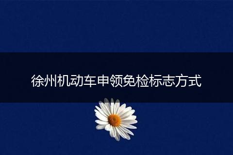 徐州机动车申领免检标志方式