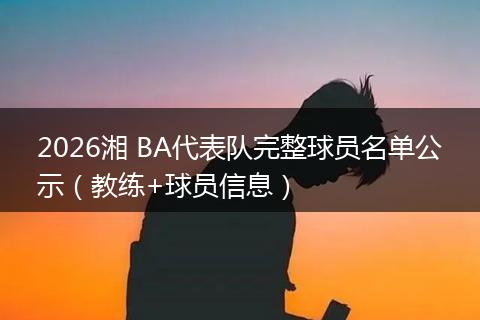 2026湘 BA代表队完整球员名单公示（教练+球员信息）